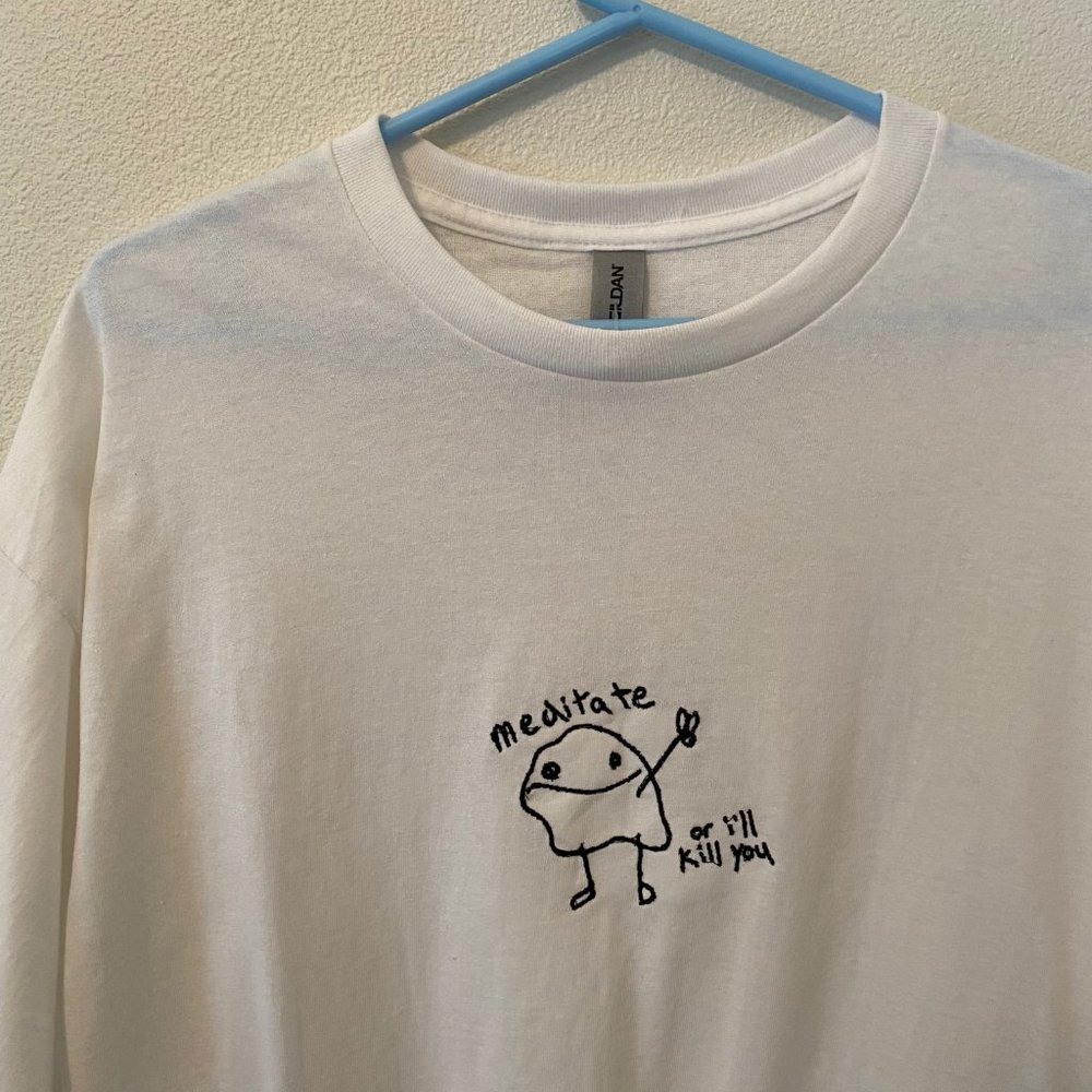 Custom Embroidered Meditation Motivation T-shirt